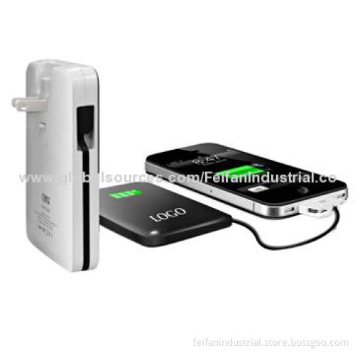2014 New Portable 3,000mAh Power Bank with AC Plug